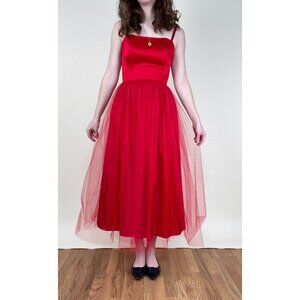 Rare Gunne Sax Vintage Midi Maxi Tulle Dress Romantic Whimsigoth Wedding Guest